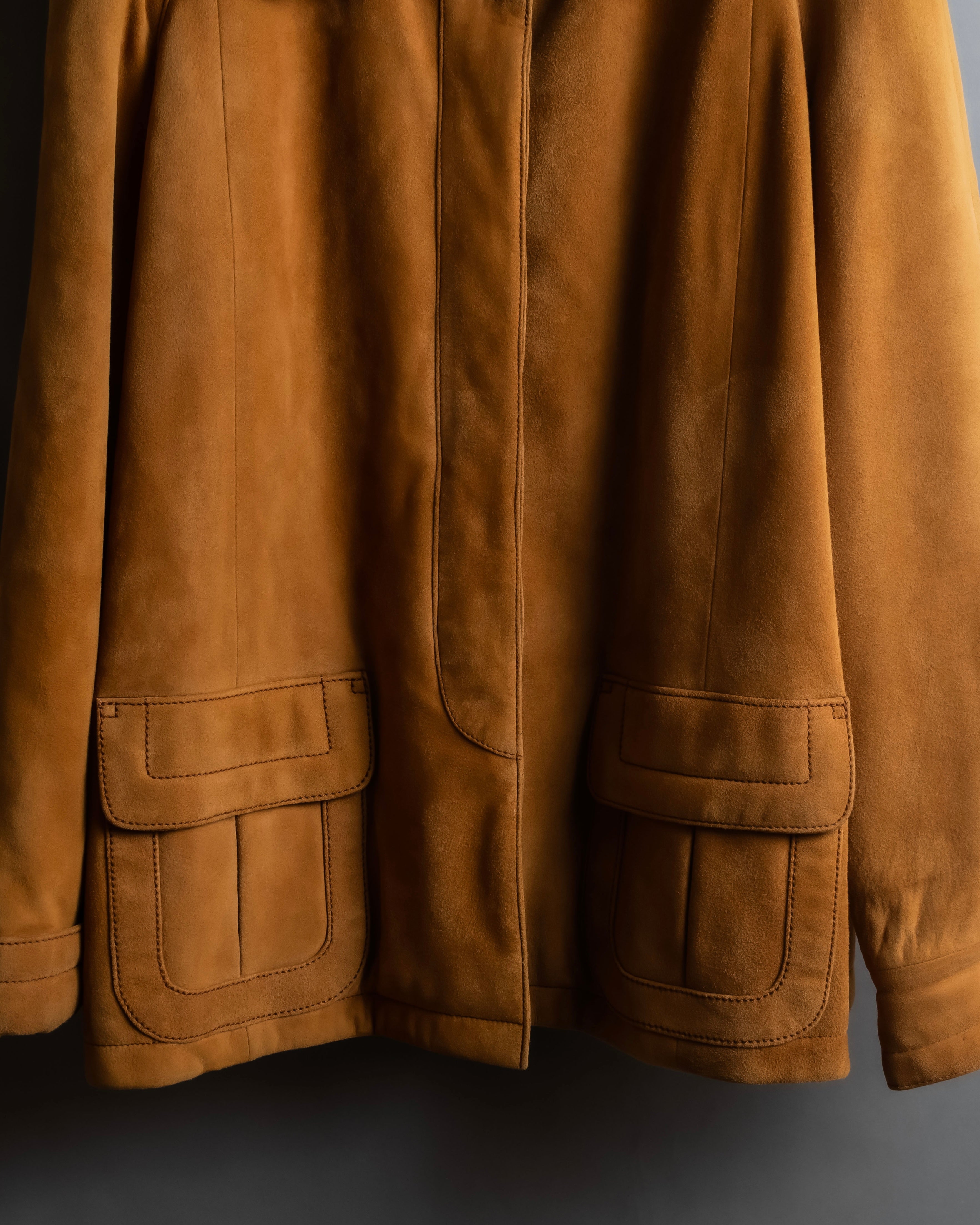 "LOEWE" Out pocket detail oversized suede jacket