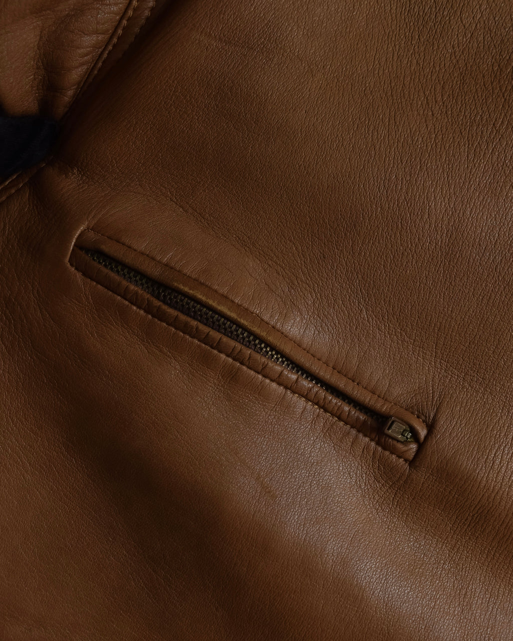 "LOEWE" 80-90's Vintage texture leather zip hoodie