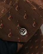 “GUCCI” 70’s horsebit monogram silk shirt