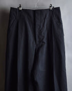 "YOHJI YAMAMOTO FEMME" 10AW Pinstripe pattern tuck wide slacks