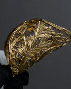 "Christian Dior" Botanical carving gold bangle