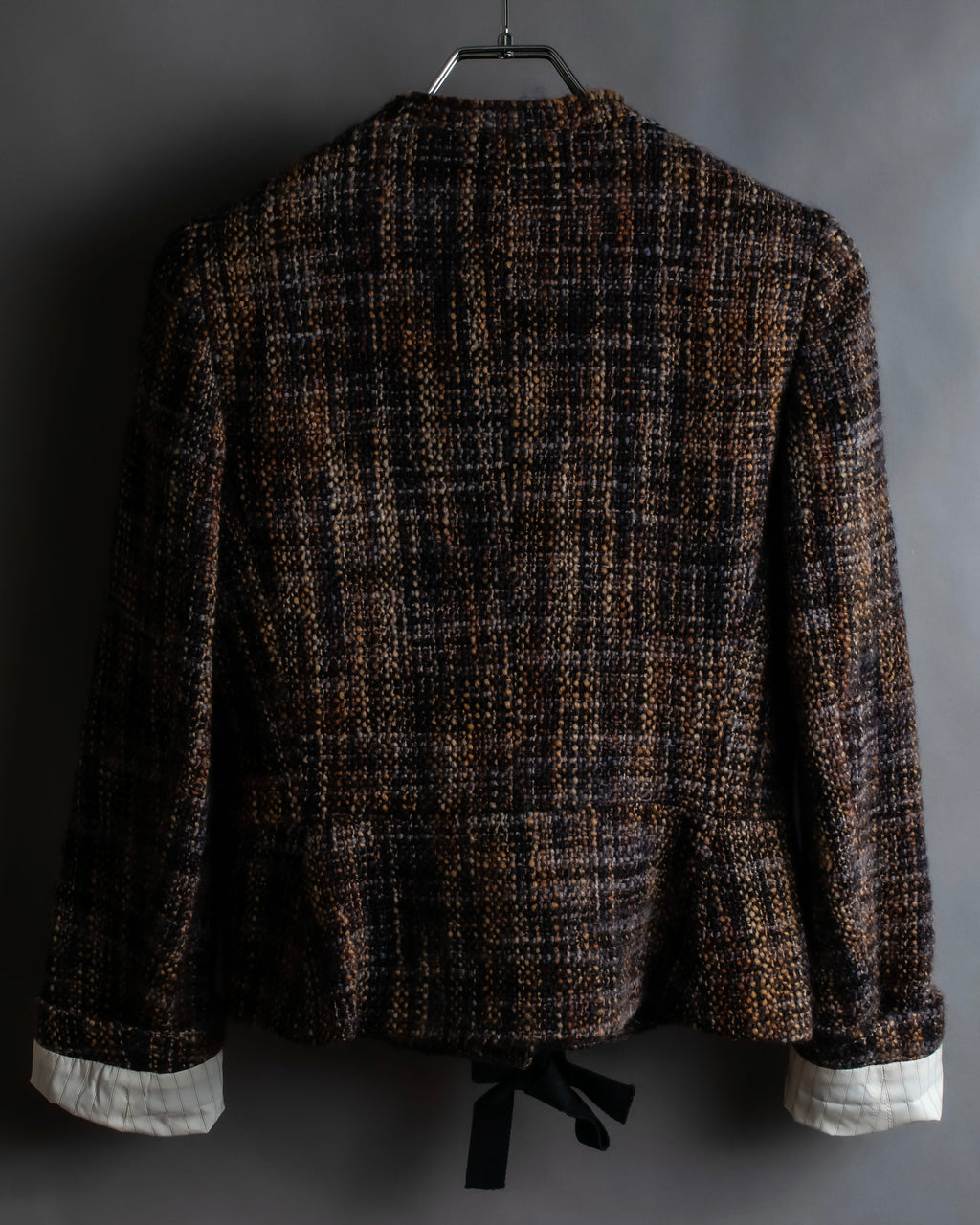 "PRADA" Multicolor mixed tweed short jacket