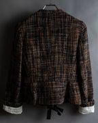 "PRADA" Multicolor mixed tweed short jacket