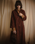-SPECIAL- "GUCCI" 70’s Suede leather round collar coat