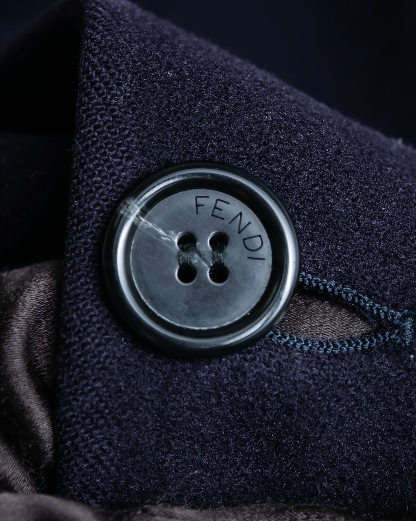 "FENDI" 100% wool oversized maxi length chester coat