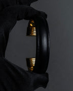 "LOEWE" Anagram logo engraved leather bangle