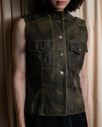 "CHANEL" 2000AW Karl Lagerfeld period calf leather vest