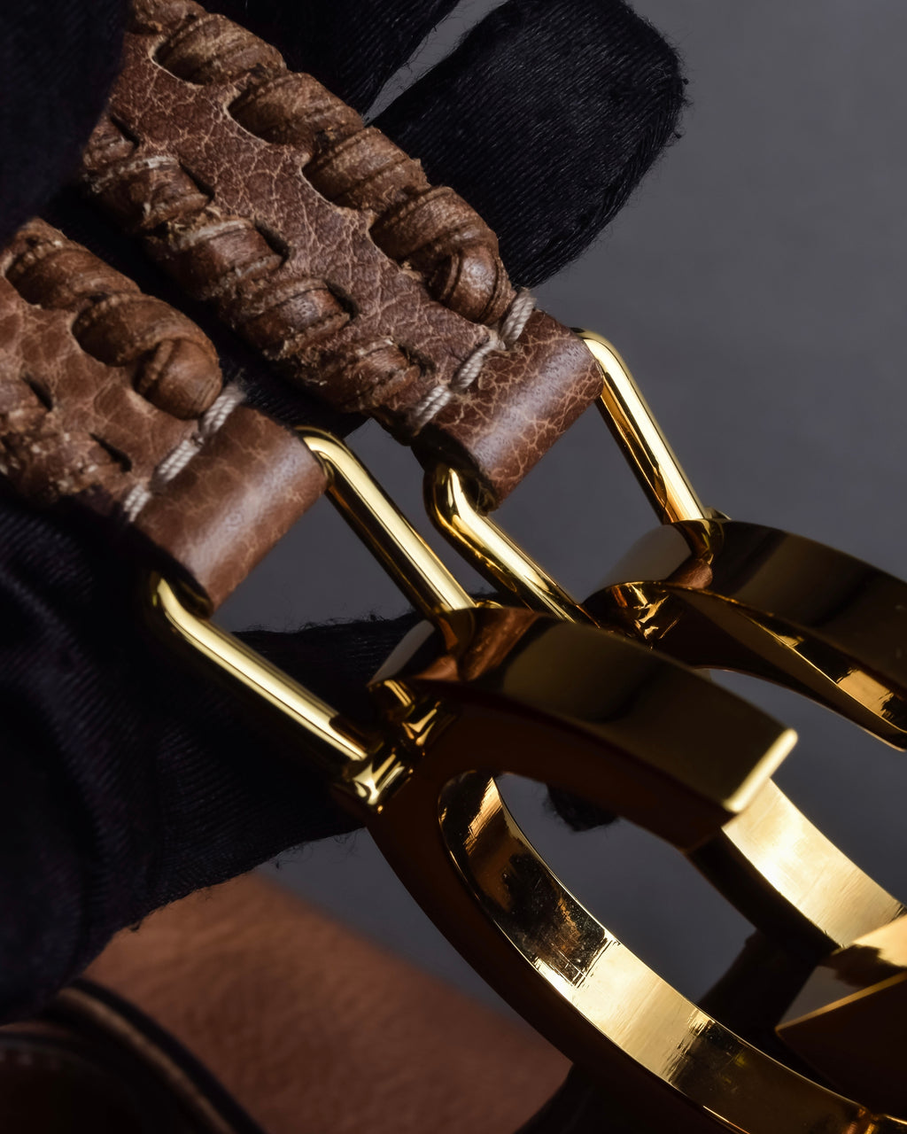 "GUCCI" Charlotte whipstitch hobo leather shoulder Bag