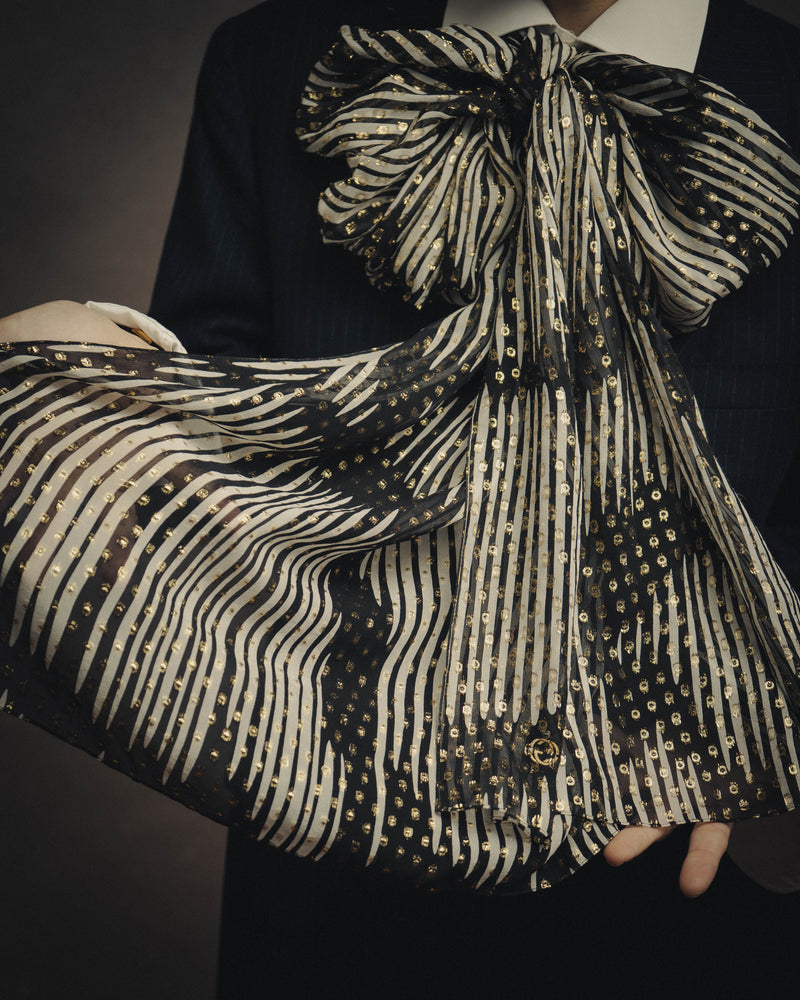 -SPECIAL- “GUCCI” 00’s-10’s Metallic printed sheer stole