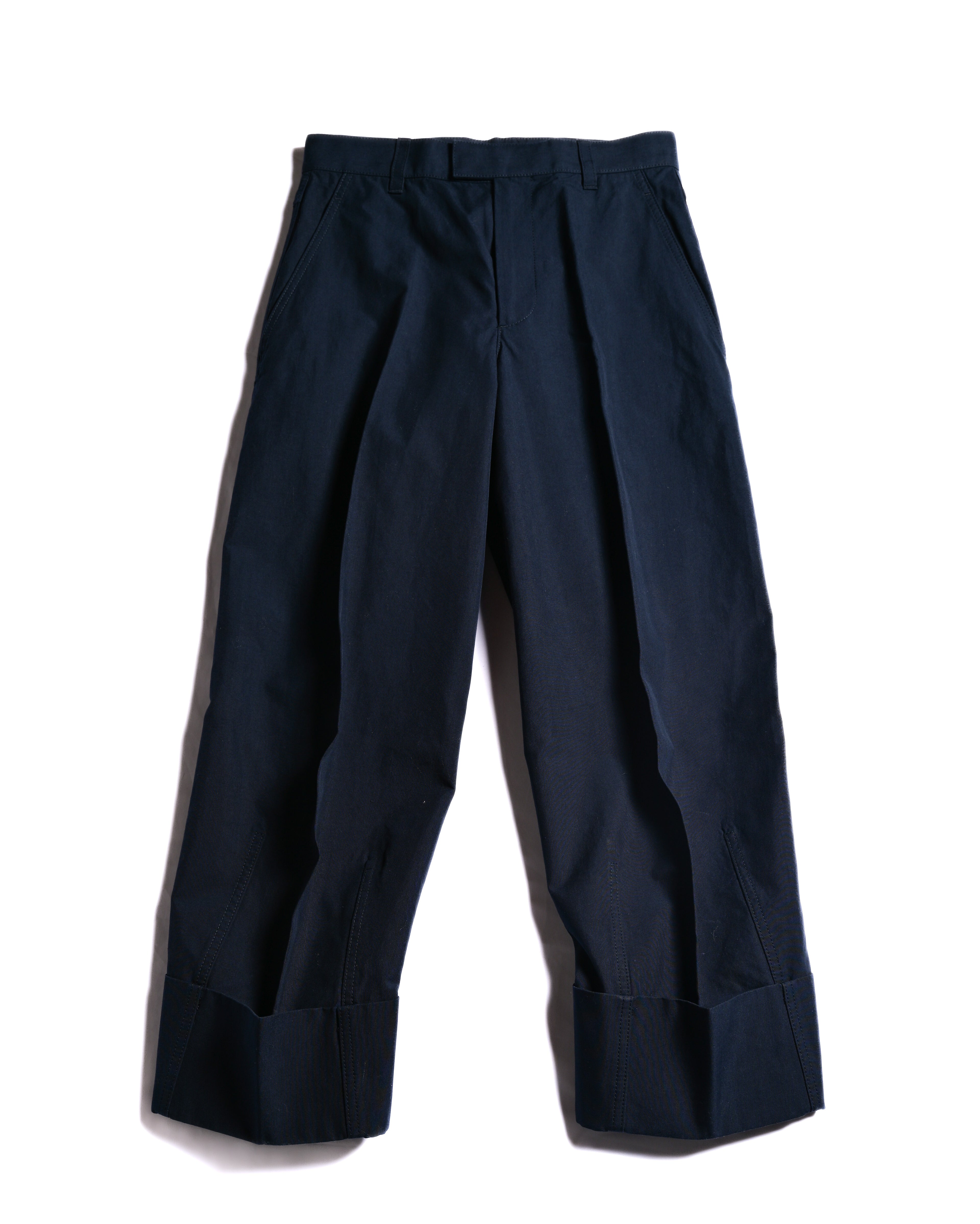 BOTTEGA VENETA by Matthieu Blazy / 2022SS Curved Hem Trousers Navy