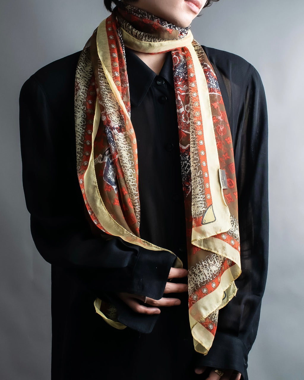 “Louis Vuitton” Monogram world map silk scarf