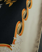 "Salvatore Ferragamo" 90's-00's Vintage arctic fauna and scrolling ribbon silk scarf