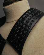 –SPECIAL– "Christian Dior" Late 2000s-2020s Eyelet leather choker necklace