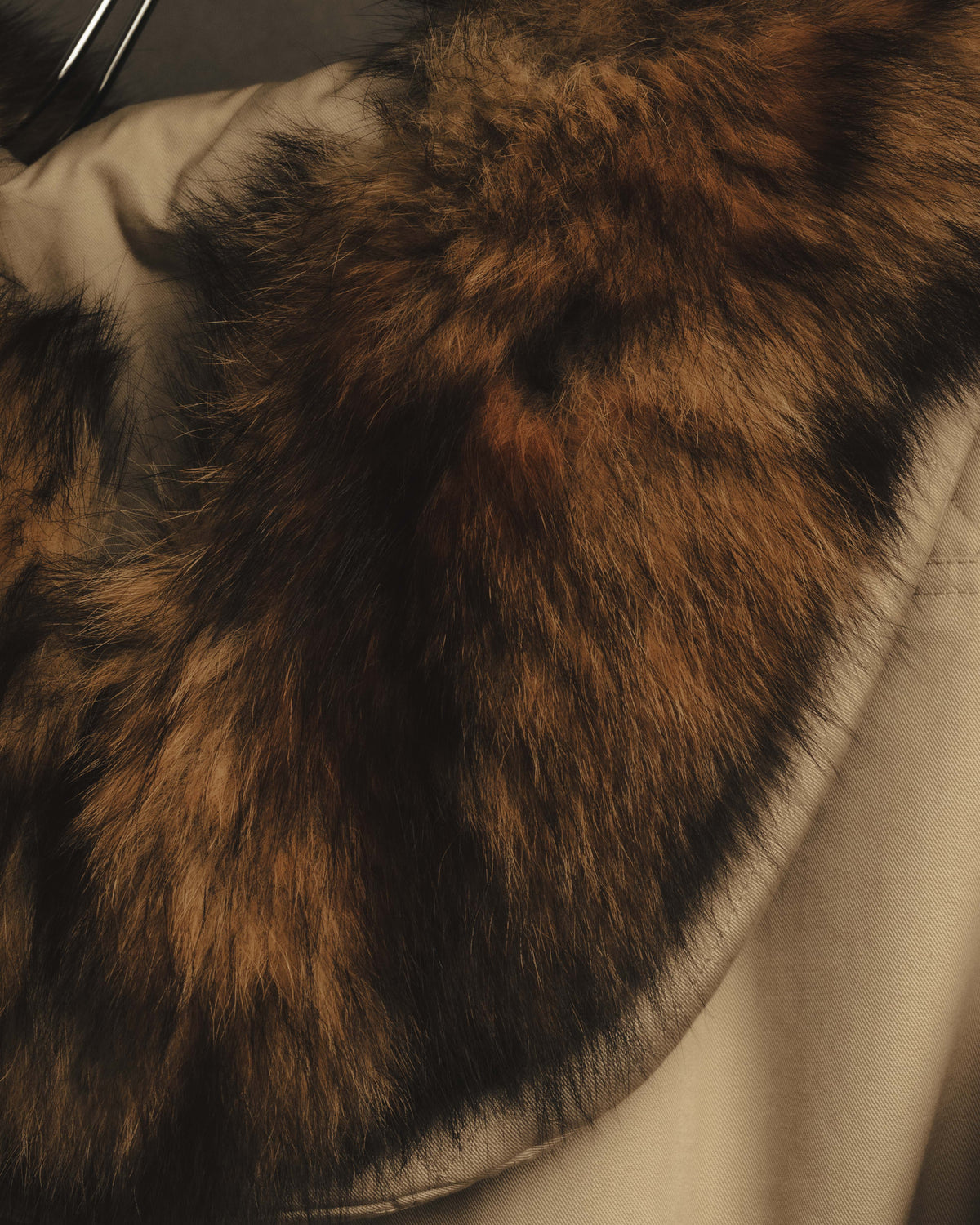 "Yves Saint Laurent" Vintage fox fur trimmed hooded long coat