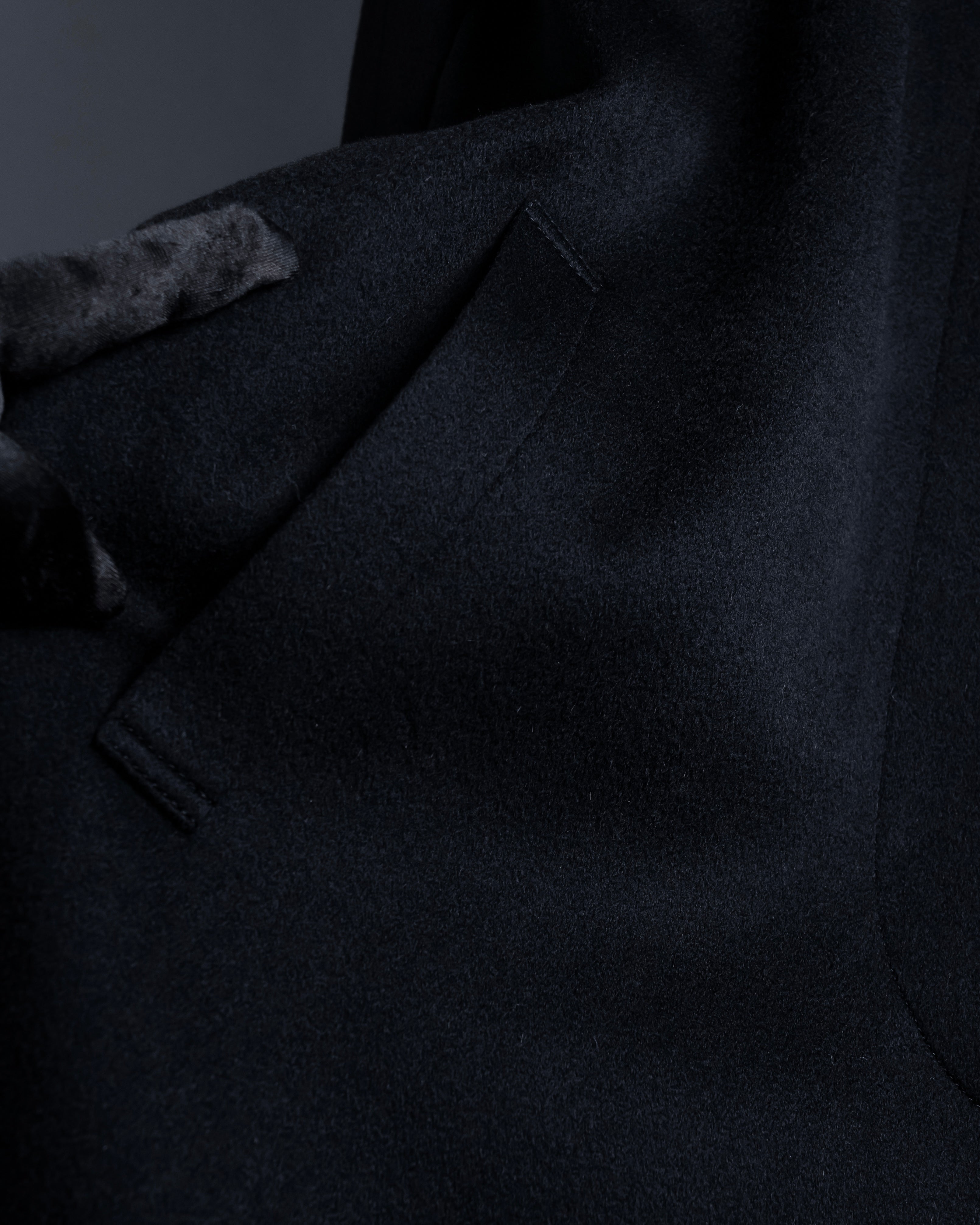 "Vintage raglan sleeve 100% cashmere stand-collar coat"