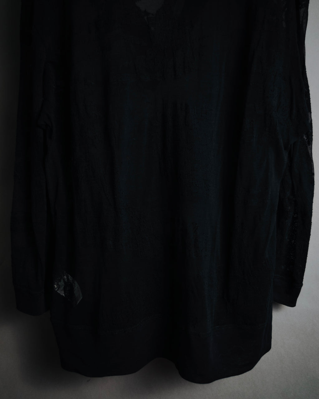 –SPECIAL– "HERMES" 00’s Sheer botanical lace cotton pullover