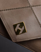 "HERMES" 70's Diamond stitched envelope leather bag