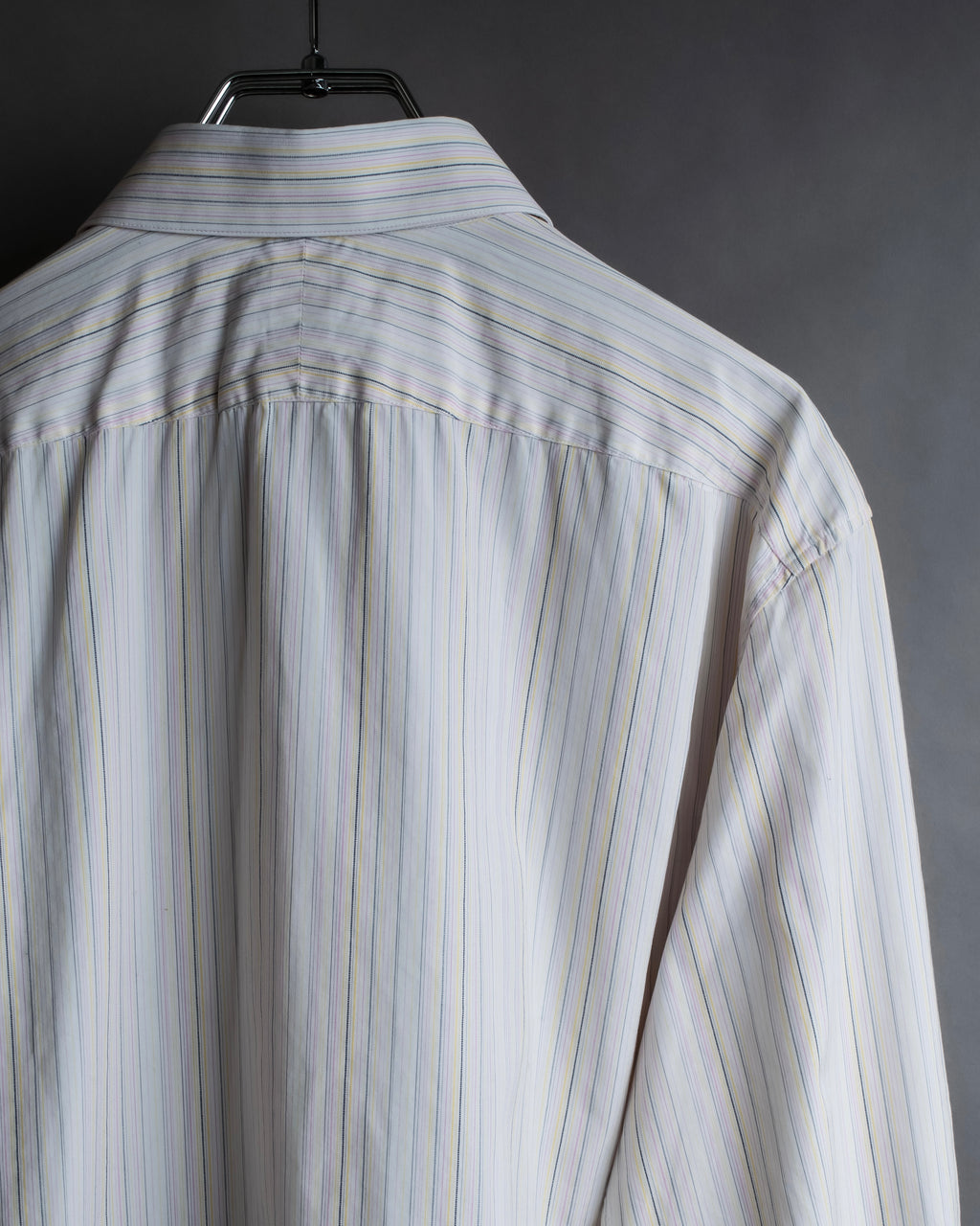 "HERMES" Multi-stripe pattern hand-sewn nuance cotton shirt