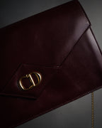 “Christian Dior” 1980’s-1990’s CD logo envelope chain bag