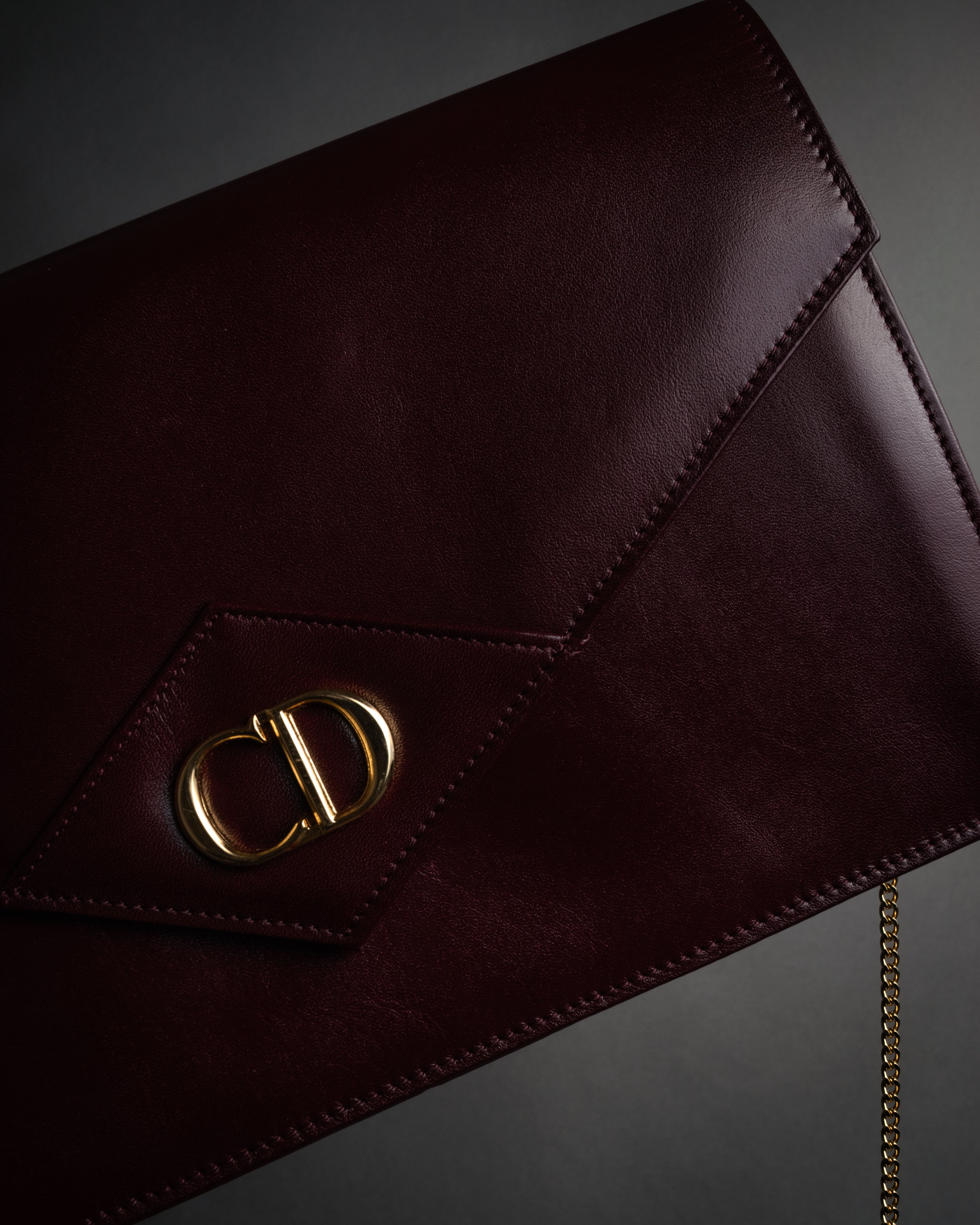 “Christian Dior” 1980’s-1990’s CD logo envelope chain bag