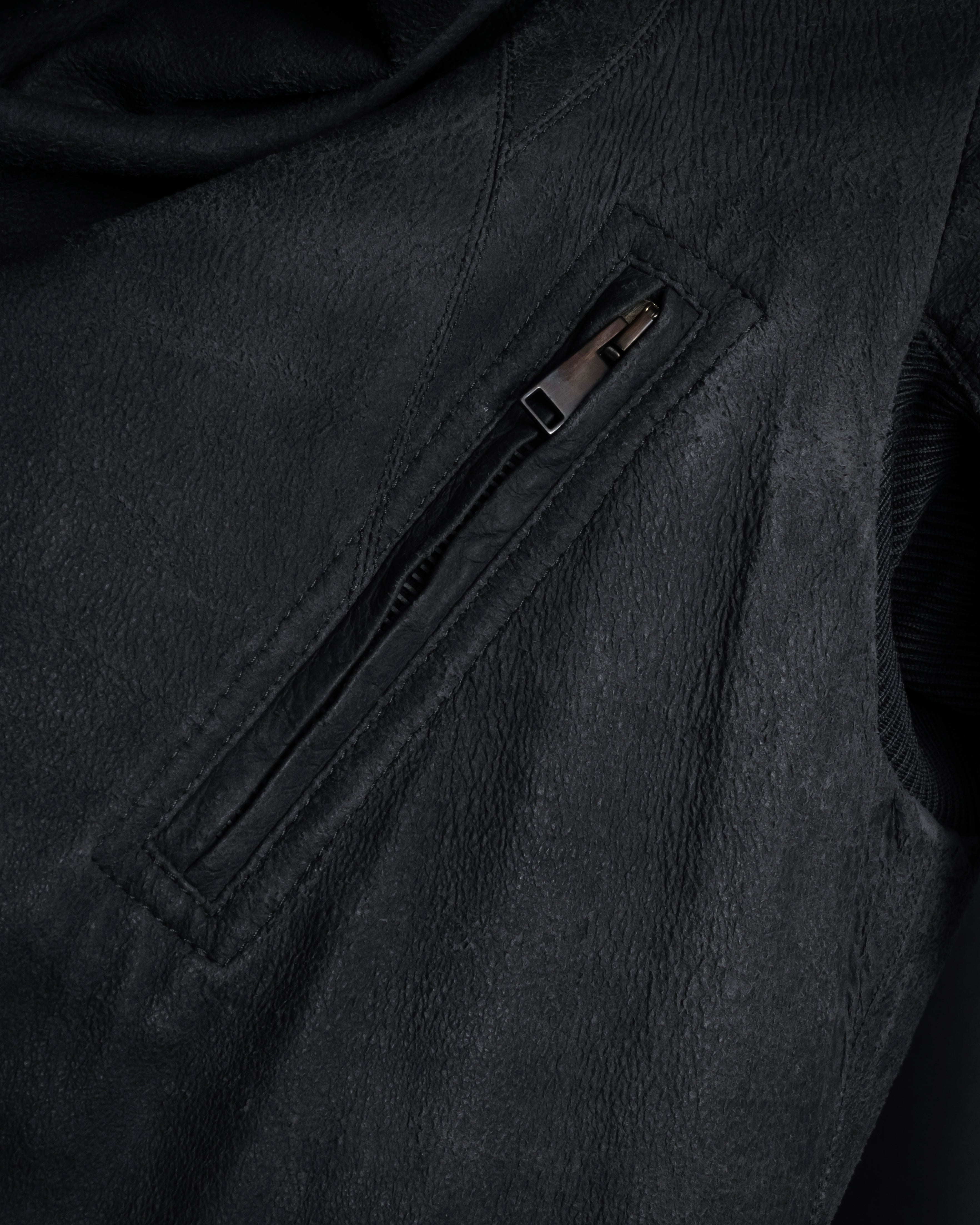 -SPECIAL- "Rick Owens" 13AW Ribbed leather zip-up jacket