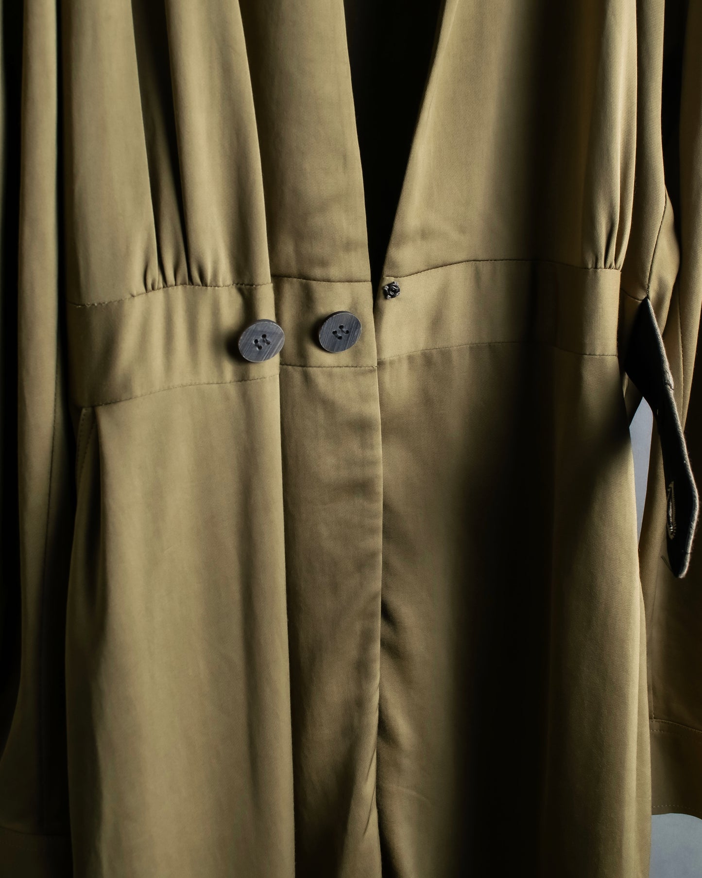 “PHOTOCOPIEU” No collar waistband shirt coat