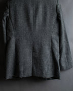 "Whim Gazette" Houndstooth pattern shaped tailored jacket