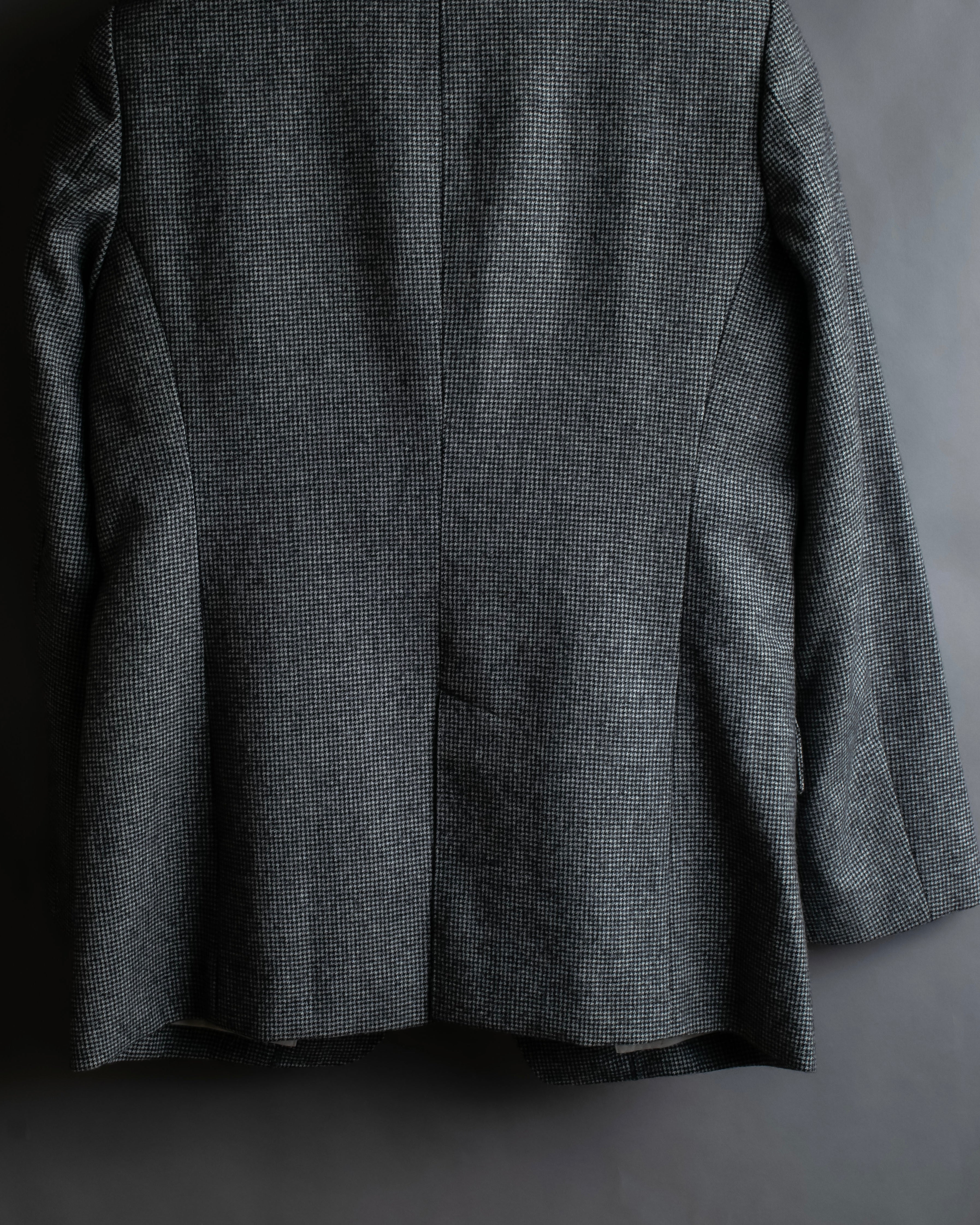 "Whim Gazette" Houndstooth pattern shaped tailored jacket