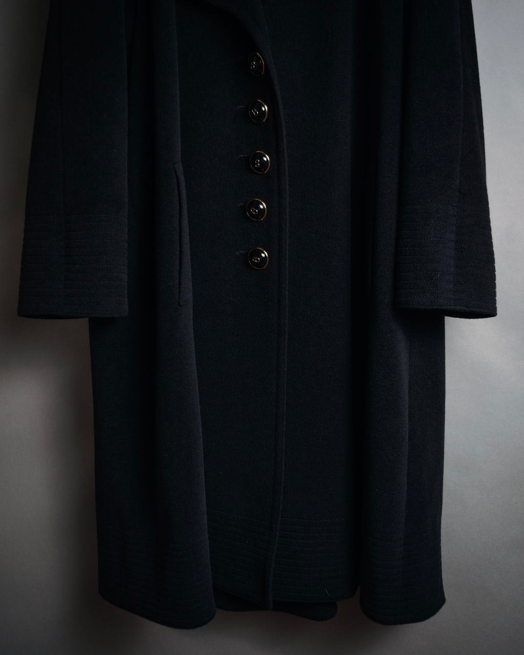 –SPECIAL– “Christian Dior” 80’s-90’s Angora blend sailor collar A-line coat