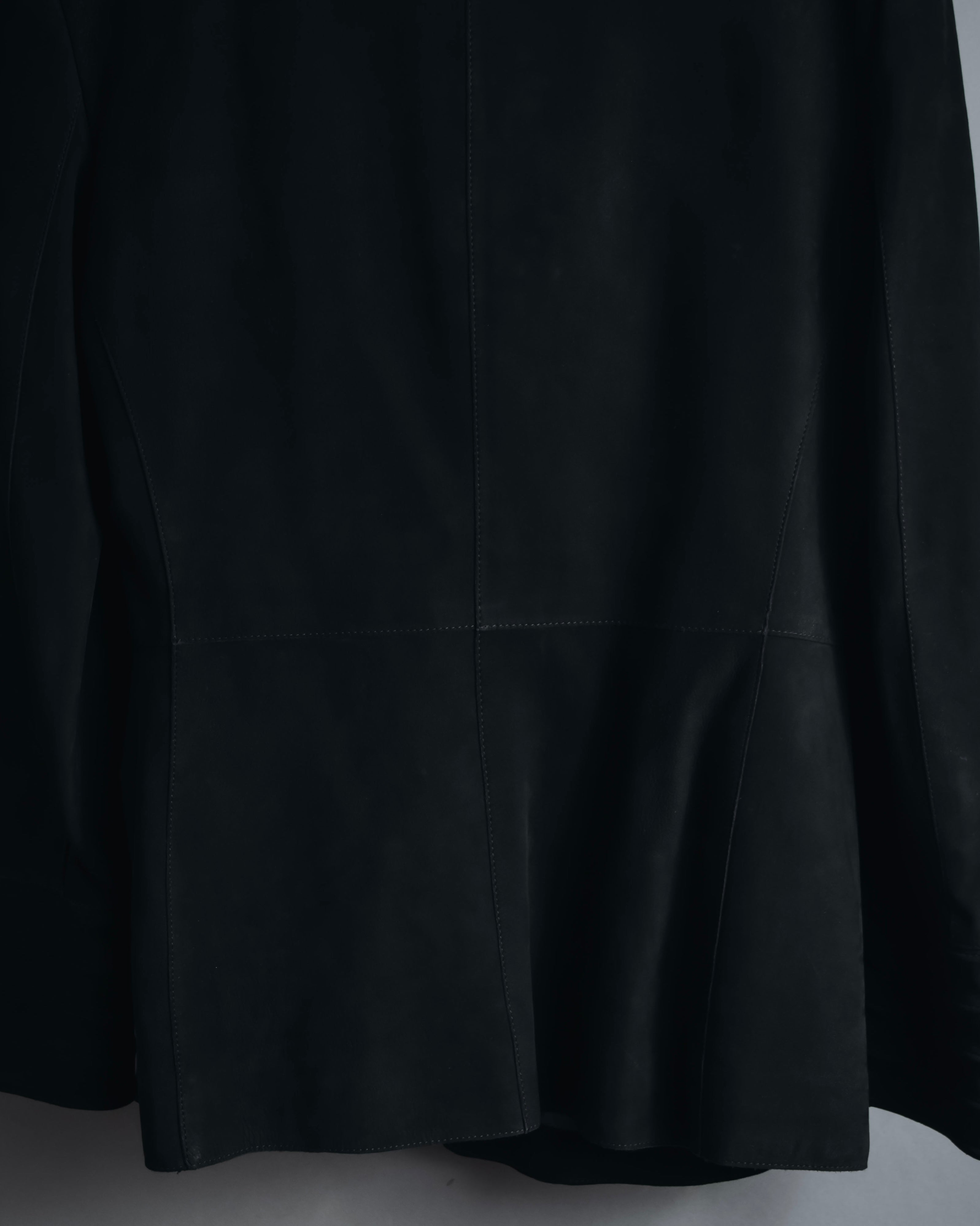 "GIORGIO ARMANI" Large collar draped lamb leather jacket