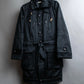 "BALENCIAGA" Glossy cotton military detail belted coat