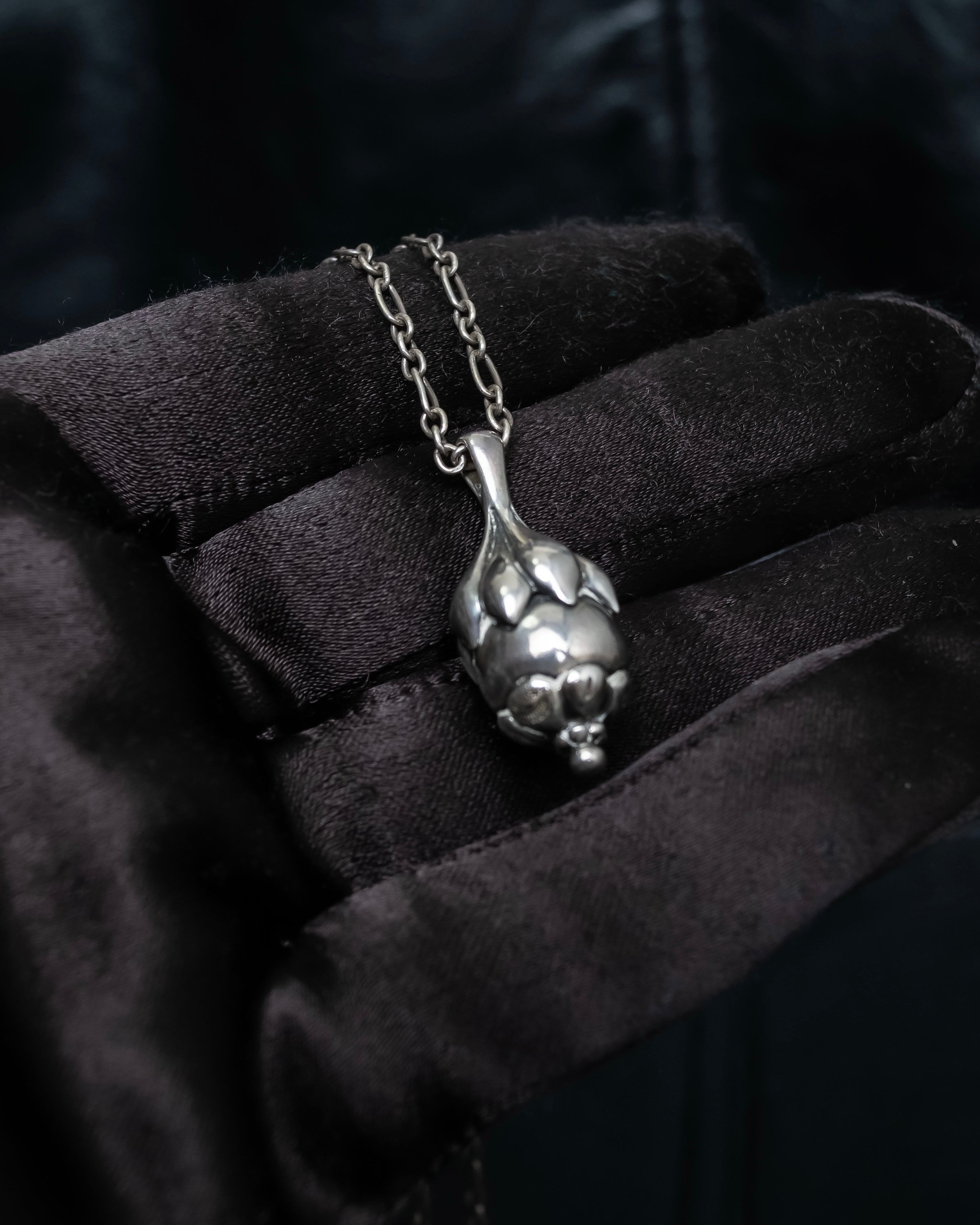 “Georg Jensen” Fruit motif designed silver chain necklace