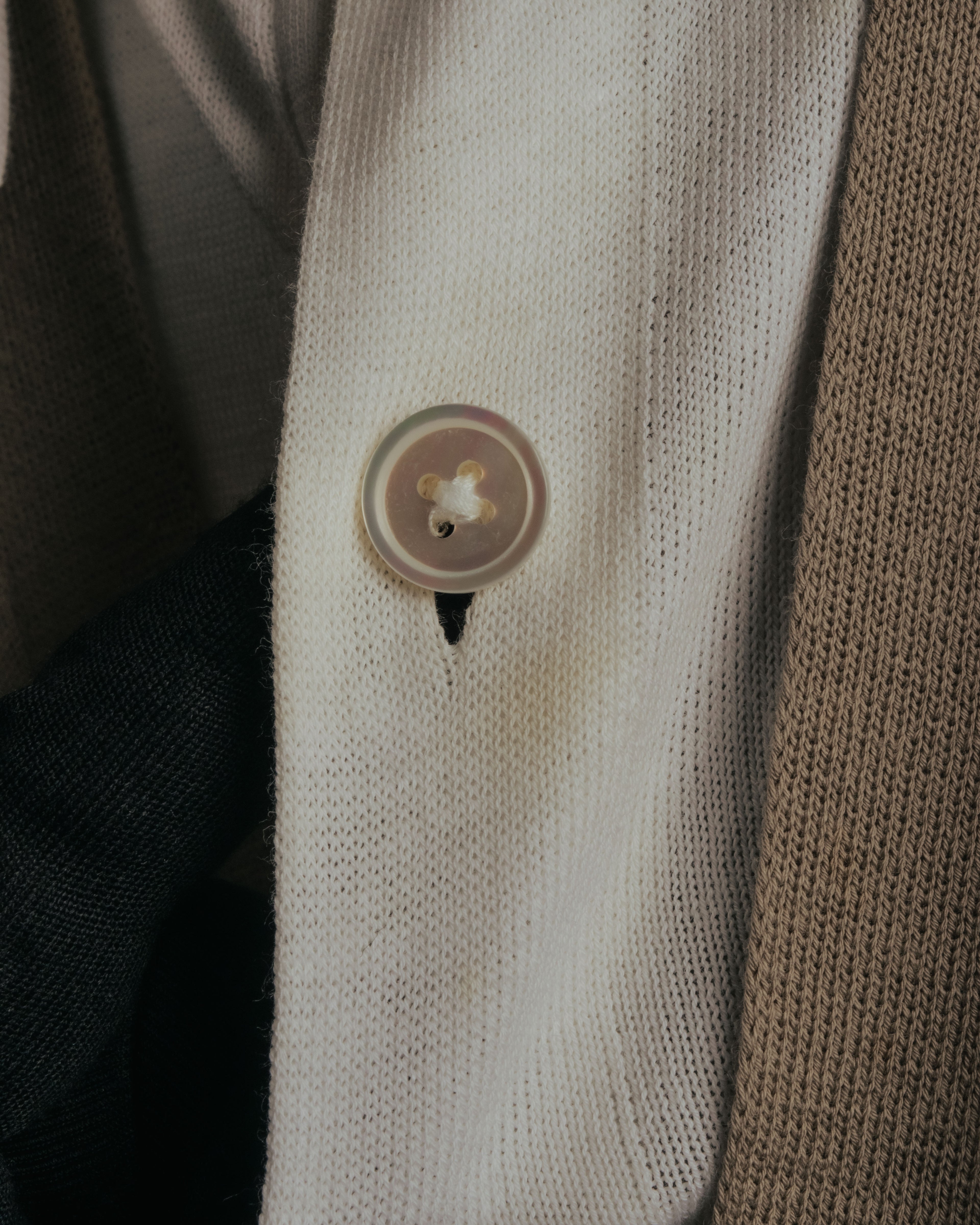 -SPECIAL- “HERMÈS” 90’s-00’s Trompe l’oeil cotton knit cardigan