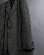 "GIORGIO ARMANI" Greige mix checkered pattern tailored jacket