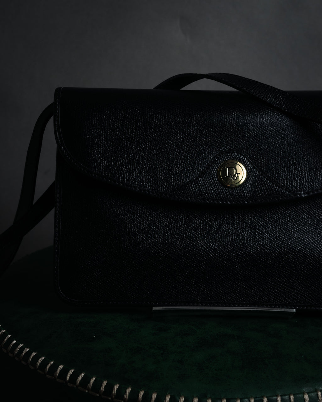 "Christian Dior" 80’s structured grained leather flap shoulder bag