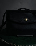 "Christian Dior" 80’s structured grained leather flap shoulder bag