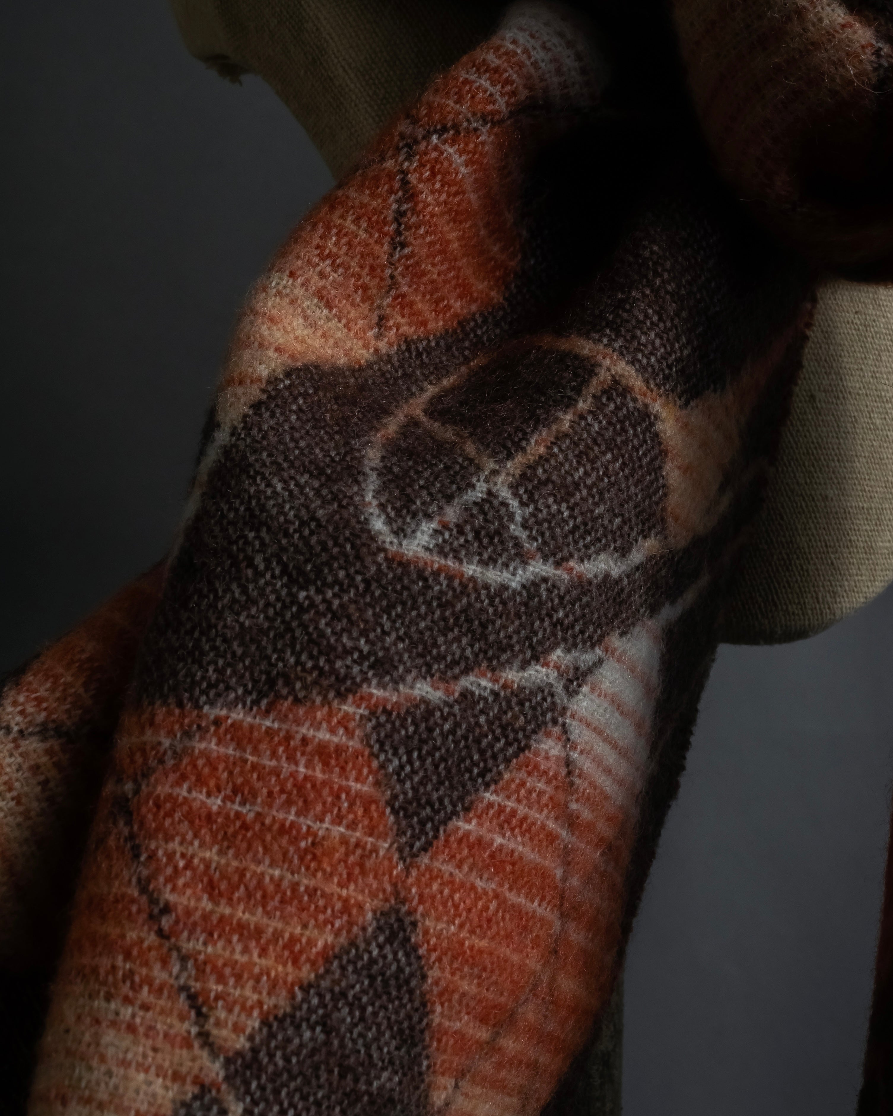 "Vivienne Westwood" Orb & argyle pattern long muffler