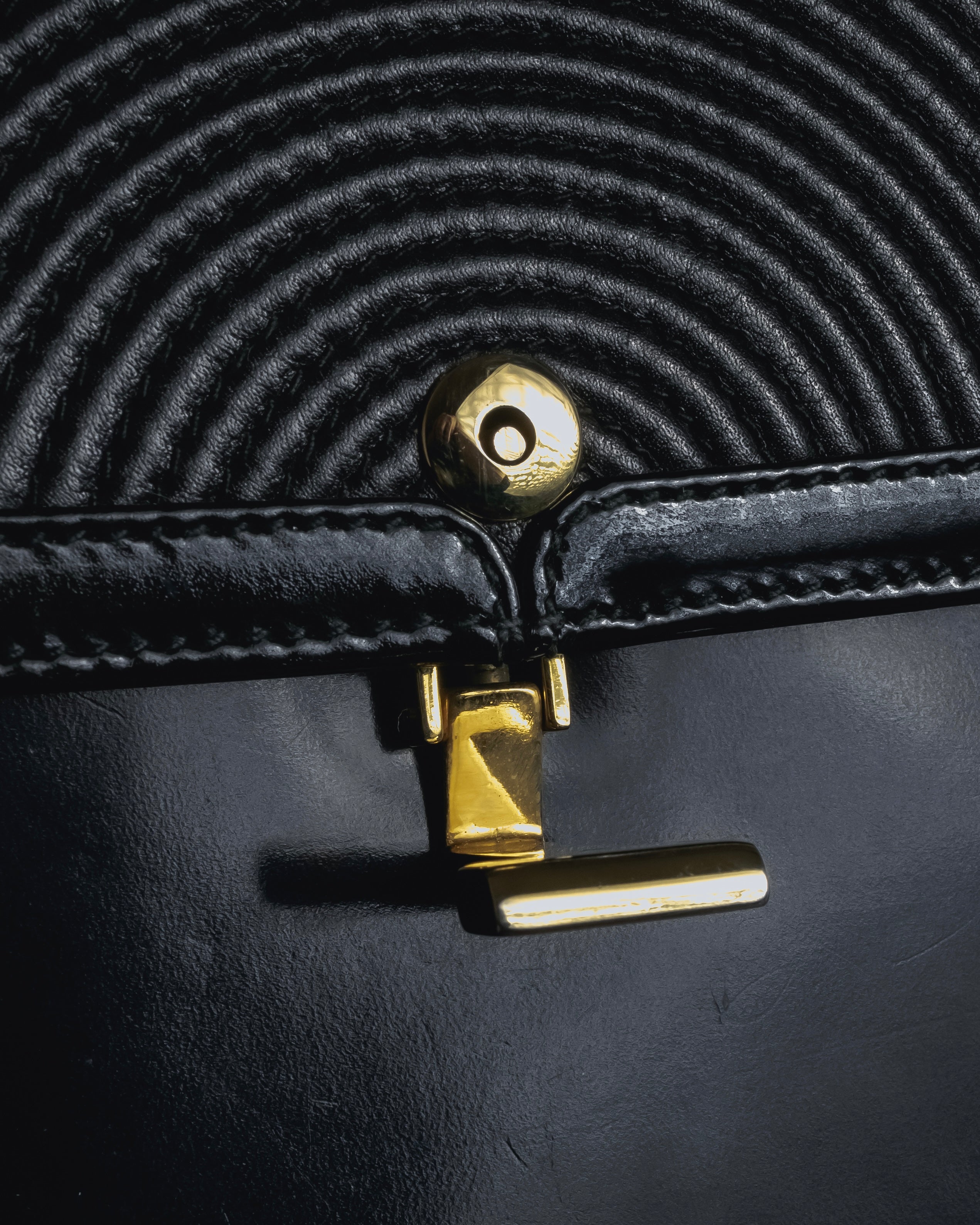 "Tiffany & Co." 80’s-90’s Structured ribbed leather top-handle bag