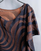 "PLEATS PLEASE ISSEY MIYAKE"
 Marble print dolman sleeve tops