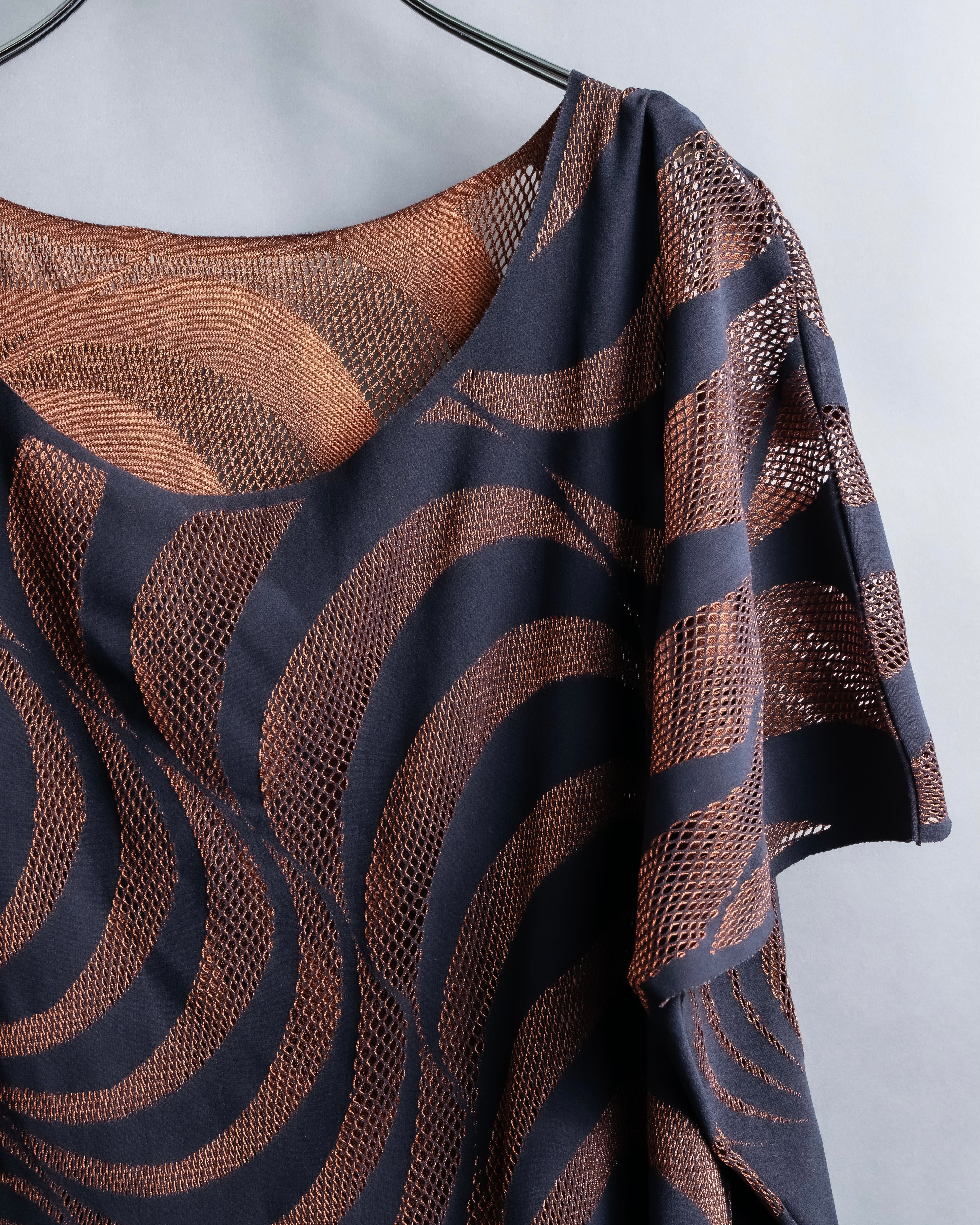 "PLEATS PLEASE ISSEY MIYAKE"
 Marble print dolman sleeve tops