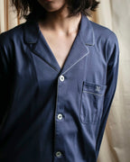 "CELINE" Piping design blue pajama set up