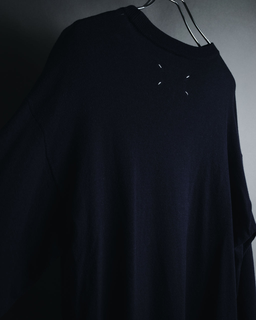 "Maison Margiela" Deconstructed arm-slit crewneck knit pullover