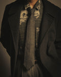 -SPECIAL- "Yves Saint Laurent" 90's-00's Charcoal grey wool textured knit tie