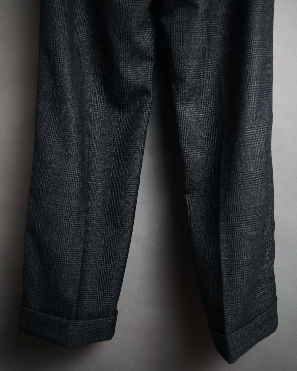 “CELINE” Post-2018 Glen check wool tailored trousers