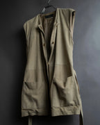 "Salvatore Ferragamo" Belted suede sleeveless dress