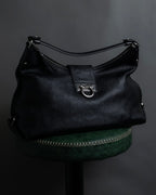 "Salvatore Ferragamo" Gancini motif draping leather bag