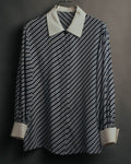 "Christian Dior" 80's-90's Striped silk blouse