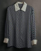 "Christian Dior" 80's-90's Striped silk blouse