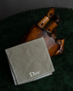 "DIOR" Logo engraved narrow silver ring