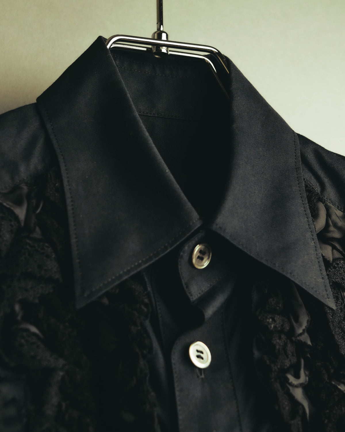 “tricot COMME des GARÇONS” 05AW Layered lace ruffle cotton blouse